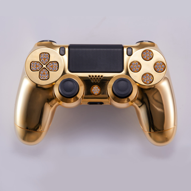 Lux DualShock 4 Controller for in 24k yellow gold and diamonds by Brikk